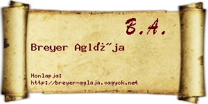 Breyer Aglája névjegykártya